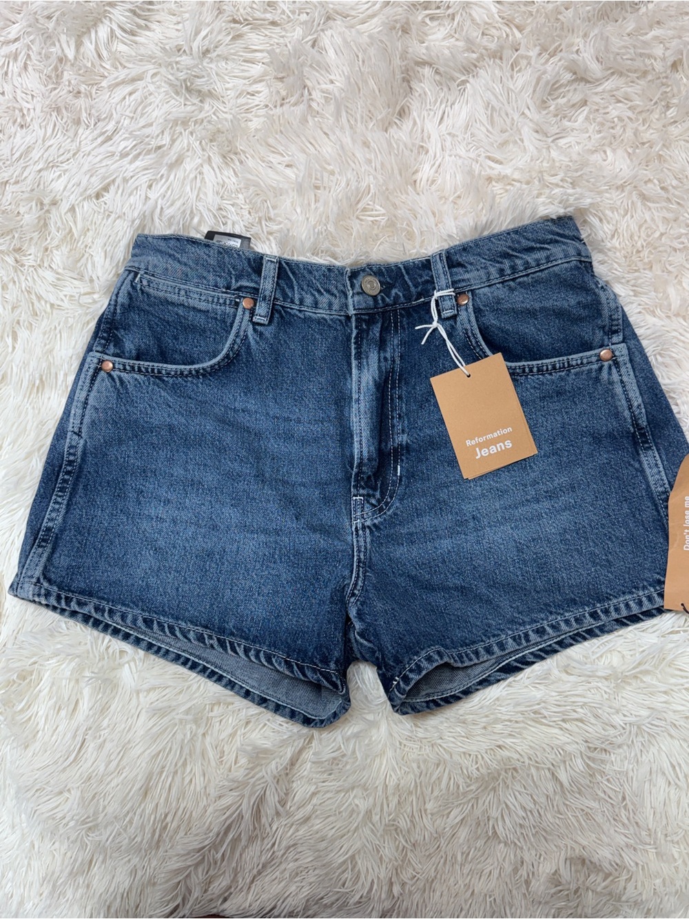 Reformation ‘Cowboy High Rise’ Jean Shorts - Women’s 28, Blue - Picture 2 of 5